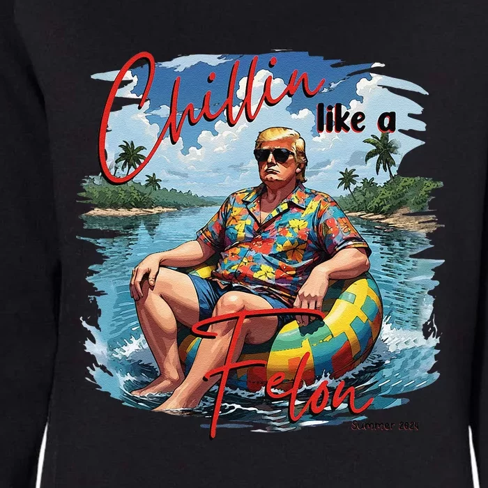 Retro Summer Chillin Like A Felon Trump For President 2024 Womens California Wash Sweatshirt