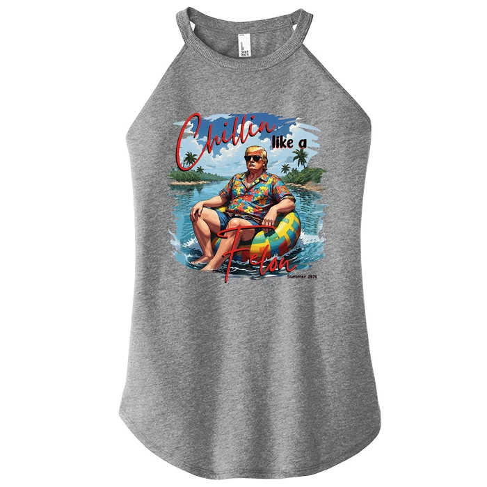 Retro Summer Chillin Like A Felon Trump For President 2024 Women’s Perfect Tri Rocker Tank