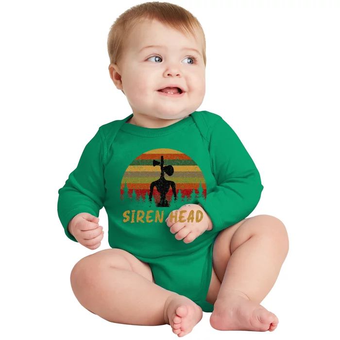 Retro Supernatural Cryptid Siren Head Baby Long Sleeve Bodysuit