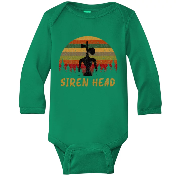 Retro Supernatural Cryptid Siren Head Baby Long Sleeve Bodysuit