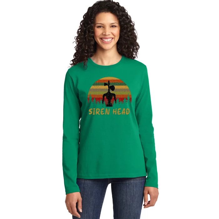 Retro Supernatural Cryptid Siren Head Ladies Long Sleeve Shirt