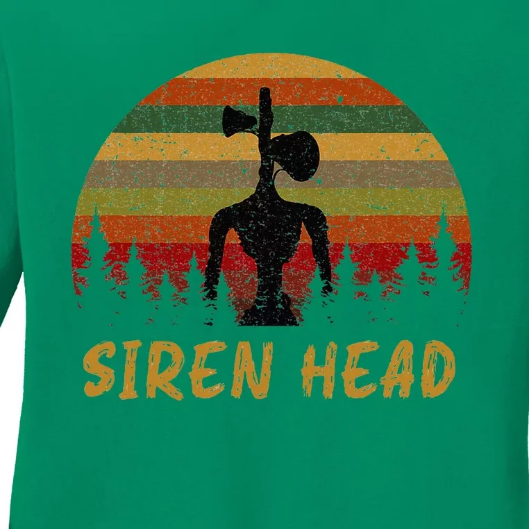 Retro Supernatural Cryptid Siren Head Ladies Long Sleeve Shirt