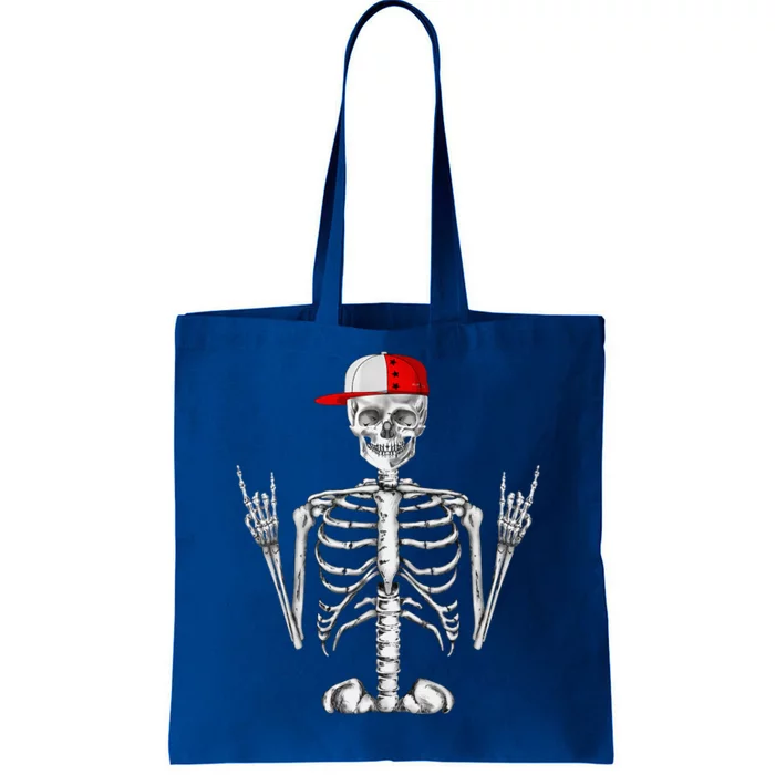 Rocker Skeleton Cap Cool Halloween Punk Rock Tote Bag