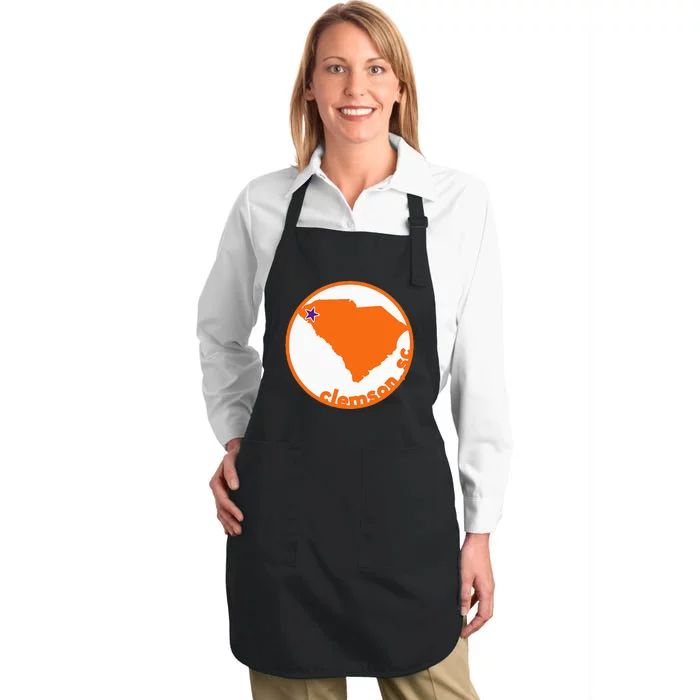 Retro South Carolina City Of Clemson Full-Length Apron With Pocket