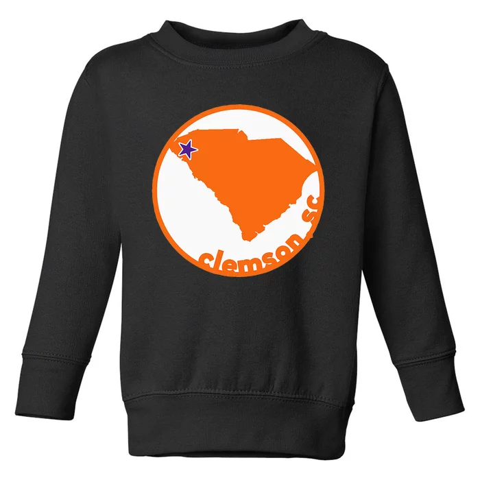 Retro South Carolina City Of Clemson Toddler Sweatshirt