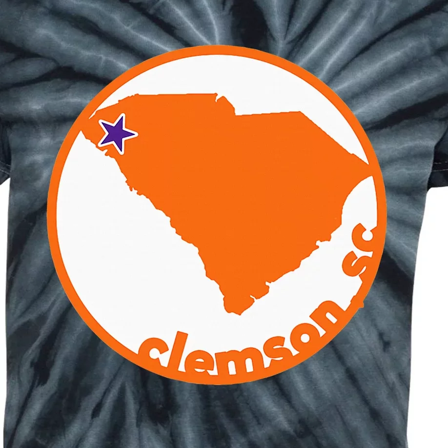 Retro South Carolina City Of Clemson Kids Tie-Dye T-Shirt