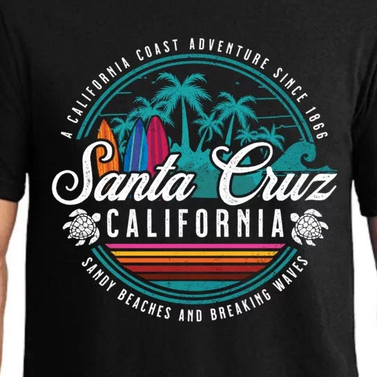 Retro Santa Cruz California Sandy Beaches Breaking Waves Gift Pajama Set