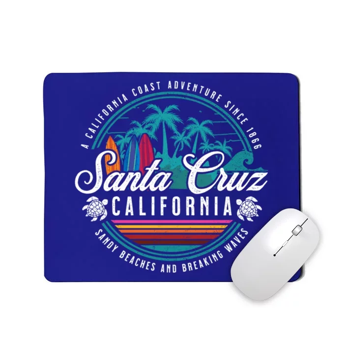 Retro Santa Cruz California Sandy Beaches Breaking Waves Gift Mousepad