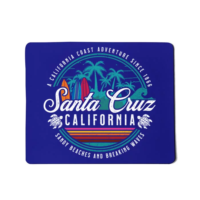 Retro Santa Cruz California Sandy Beaches Breaking Waves Gift Mousepad