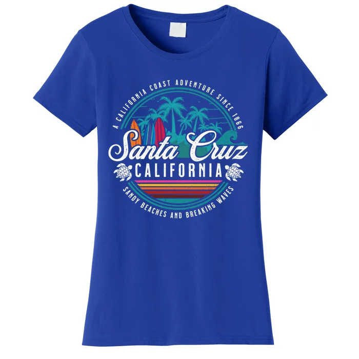 Retro Santa Cruz California Sandy Beaches Breaking Waves Gift Women's T-Shirt