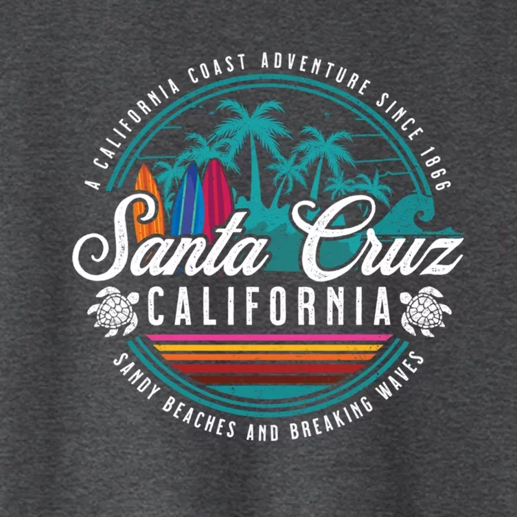 Retro Santa Cruz California Sandy Beaches Breaking Waves Gift Women's Crop Top Tee