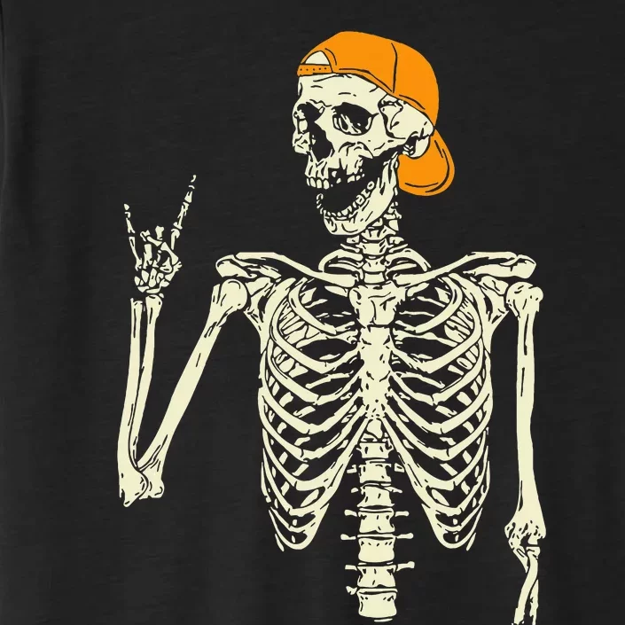 Rocker Skeleton Cap Skater Cool Halloween Punk Rock ChromaSoft Performance T-Shirt