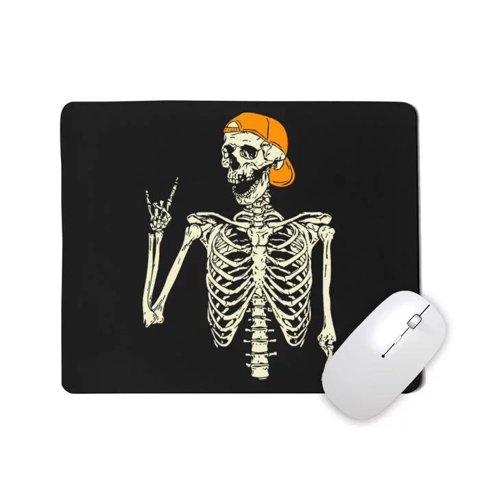 Rocker Skeleton Cap Skater Cool Halloween Punk Rock Mousepad