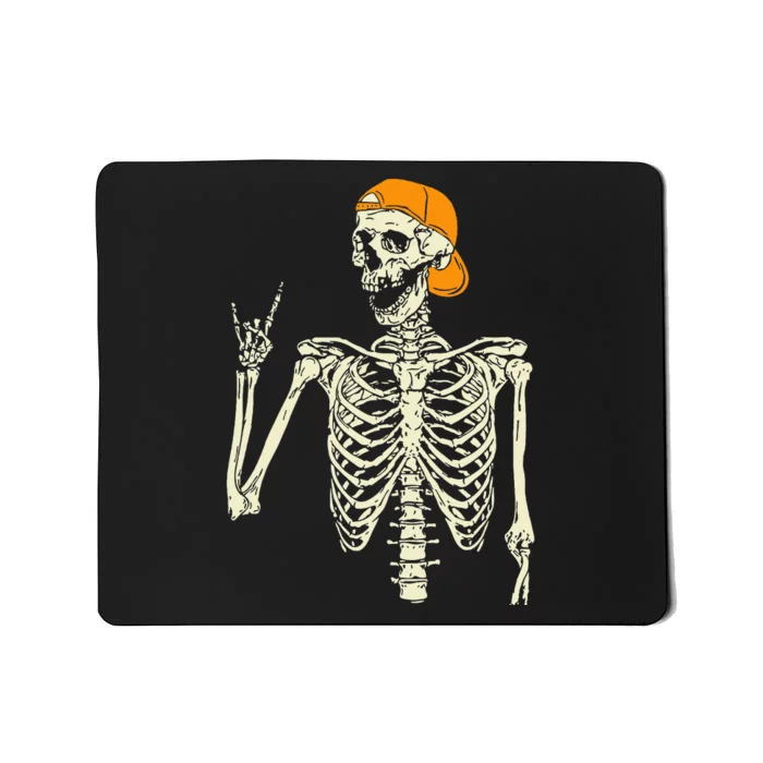 Rocker Skeleton Cap Skater Cool Halloween Punk Rock Mousepad