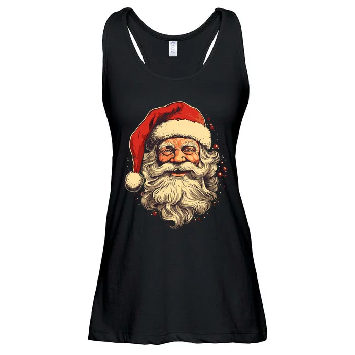 Retro Santa Claus Old Fashioned Vintage Style Christmas Ladies Essential Flowy Tank