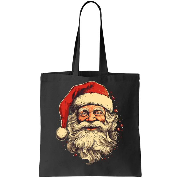 Retro Santa Claus Old Fashioned Vintage Style Christmas Tote Bag