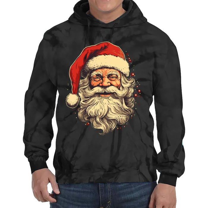 Retro Santa Claus Old Fashioned Vintage Style Christmas Tie Dye Hoodie