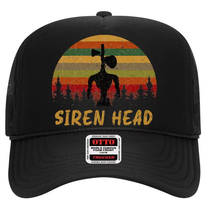 Retro Supernatural Cryptid Siren Head High Crown Mesh Trucker Hat