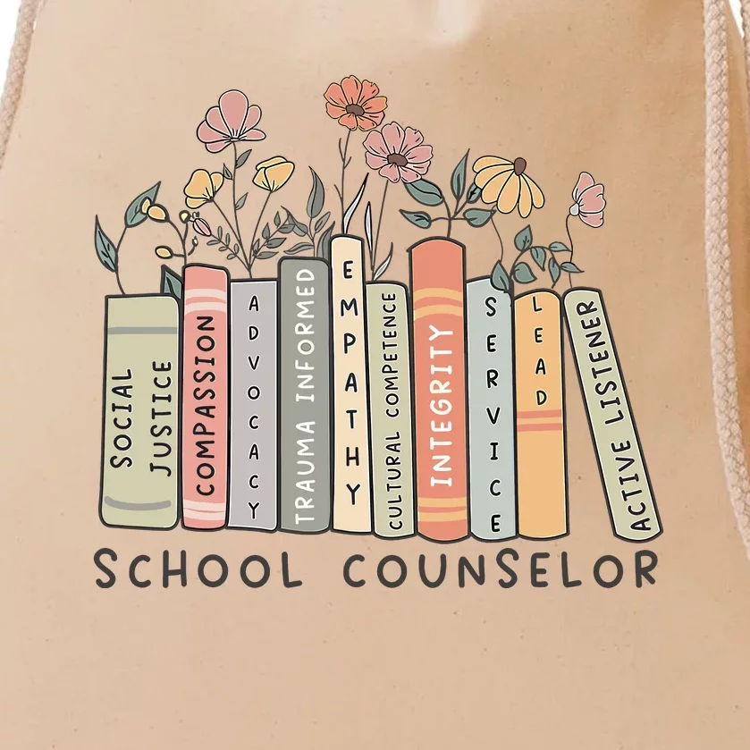 Retro School Counselor Therapisttal Health Advocate Drawstring Bag