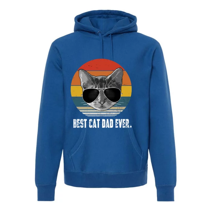 Retro Style Cagift Best Cat Dad Ever Funny Gift Premium Hoodie