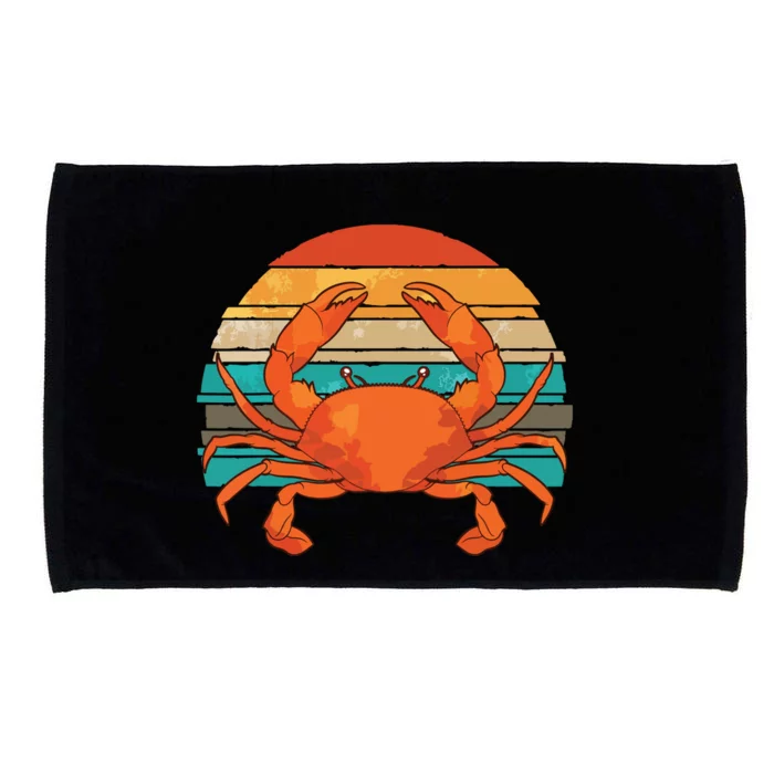 Retro Seafood Crab Lover Crabbing Sea Animal Crab Microfiber Hand Towel