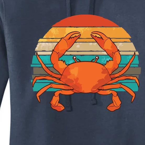 Retro Seafood Crab Lover Crabbing Sea Animal Crab Women's Pullover Hoodie