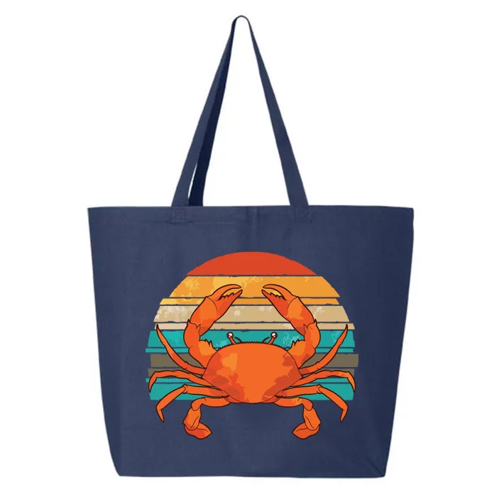 Retro Seafood Crab Lover Crabbing Sea Animal Crab 25L Jumbo Tote