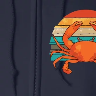 Retro Seafood Crab Lover Crabbing Sea Animal Crab Full Zip Hoodie