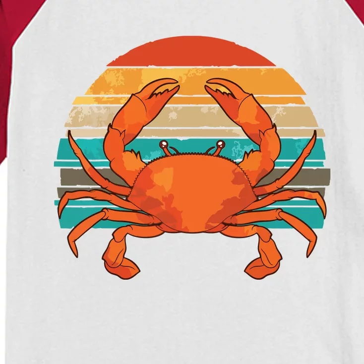 Retro Seafood Crab Lover Crabbing Sea Animal Crab Kids Colorblock Raglan Jersey