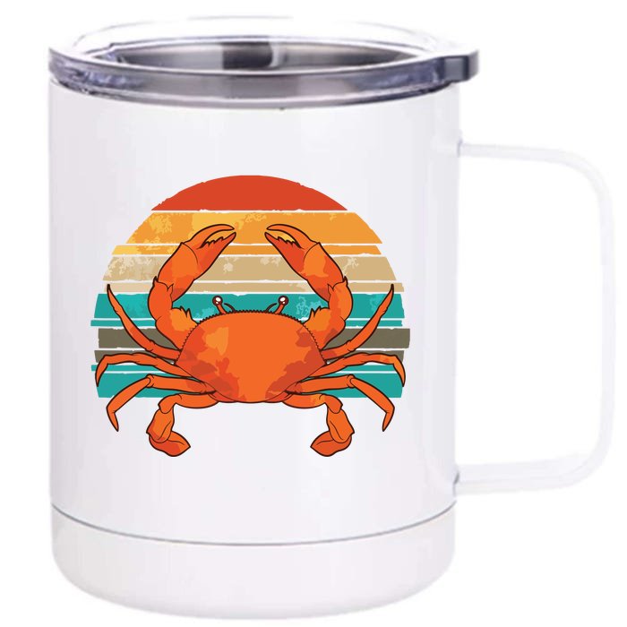 Retro Seafood Crab Lover Crabbing Sea Animal Crab Front & Back 12oz Stainless Steel Tumbler Cup