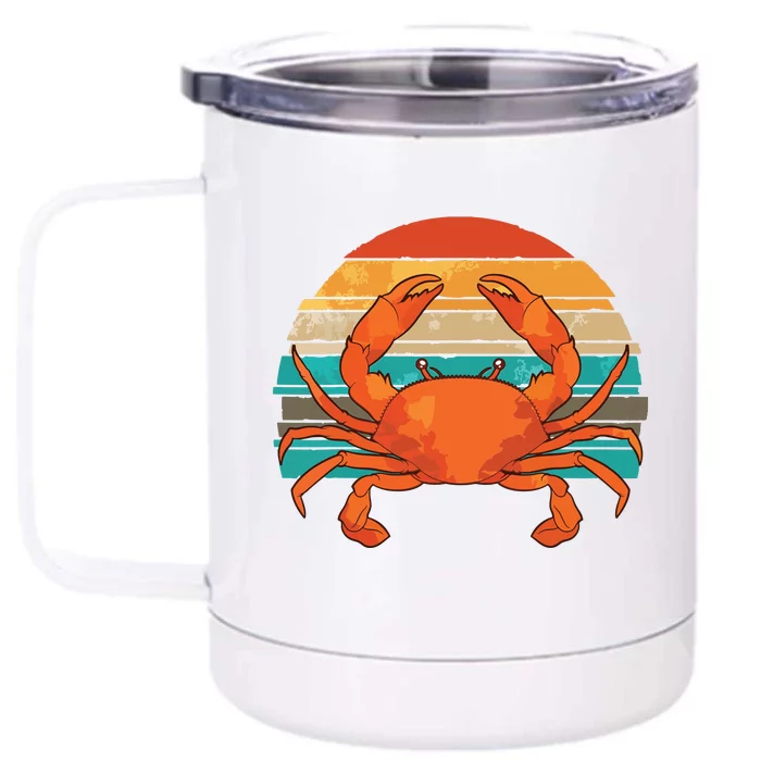 Retro Seafood Crab Lover Crabbing Sea Animal Crab Front & Back 12oz Stainless Steel Tumbler Cup