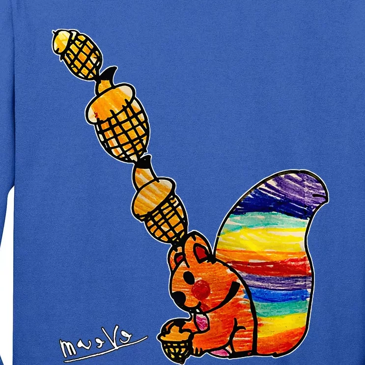 Rainbow Squirrel Drawing Tall Long Sleeve T-Shirt