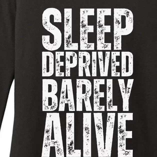 Retro Sleep Deprived Barely Alive Funny Halloween Womens CVC Long Sleeve Shirt