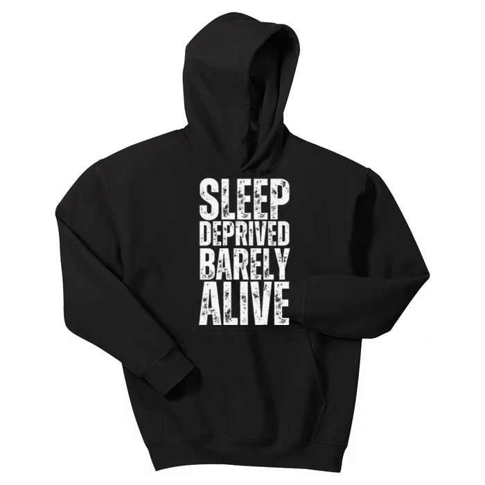 Retro Sleep Deprived Barely Alive Funny Halloween Kids Hoodie