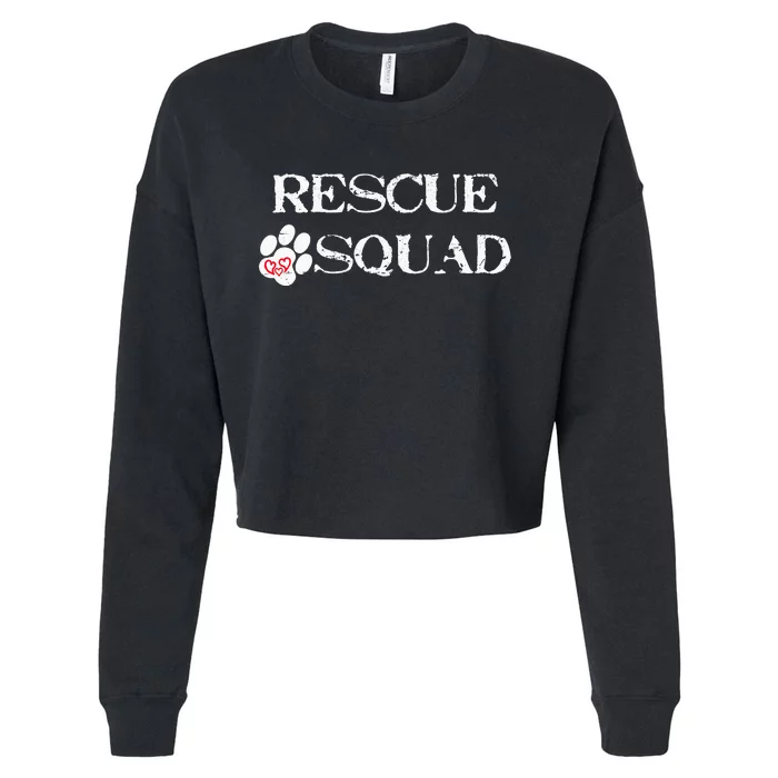 Rescue Squad Dog Paw Heart Cropped Pullover Crew