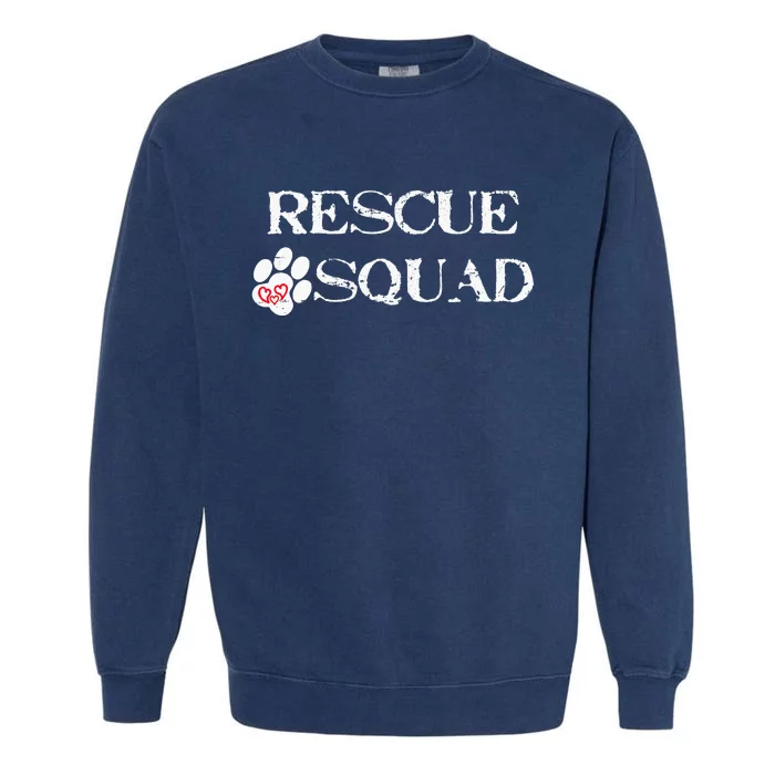 Rescue Squad Dog Paw Heart Garment-Dyed Sweatshirt