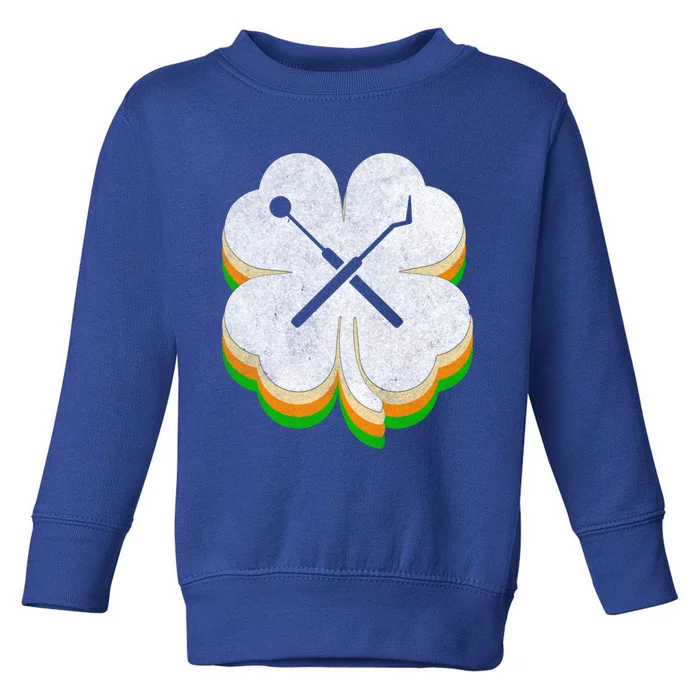 Retro Shamrock Dentist Dental Hygienist St Patricks Day Meaningful Gift Toddler Sweatshirt