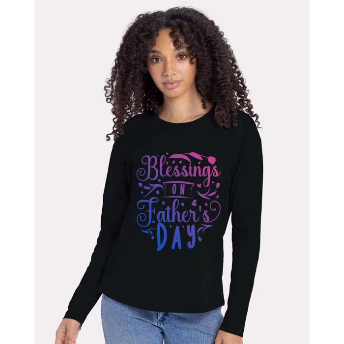 Retro Son Daughter Family Matching Blessing On Fathers Day Gift Womens Cotton Relaxed Long Sleeve T-Shirt