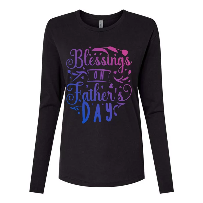 Retro Son Daughter Family Matching Blessing On Fathers Day Gift Womens Cotton Relaxed Long Sleeve T-Shirt