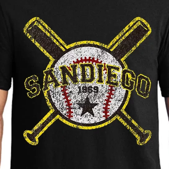 Retro San Diego Baseball Sd Pajama Set