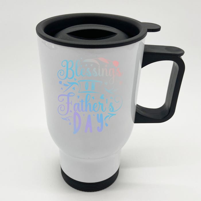 Retro Son Daughter Family Matching Blessing On Father's Day Cute Gift Front & Back Stainless Steel Travel Mug