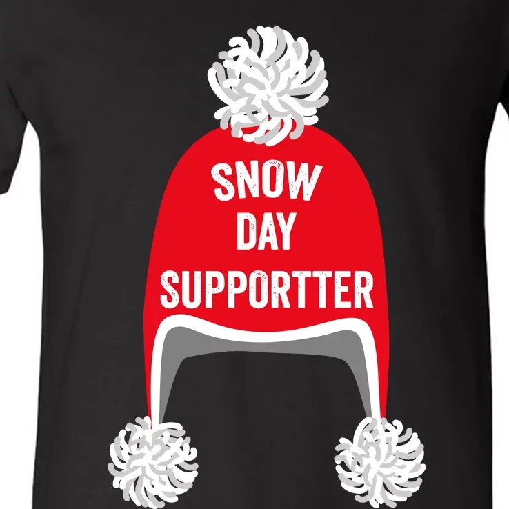 Retro Snow Day Supporter Fun Teacher And Student Snow Love V-Neck T-Shirt