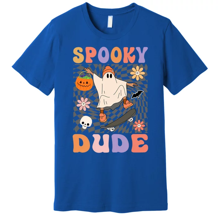 Retro Spooky Dude Ghost Skateboard JackOLantern Halloween Meaningful Gift Premium T-Shirt