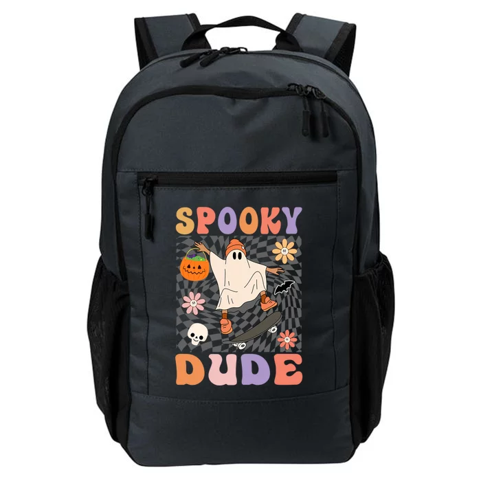 Retro Spooky Dude Ghost Skateboard JackOLantern Halloween Meaningful Gift Daily Commute Backpack