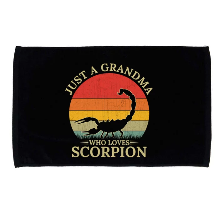 Retro Scorpion Design Just A Grandma Who Loves Scorpion Cute Gift Microfiber Hand Towel