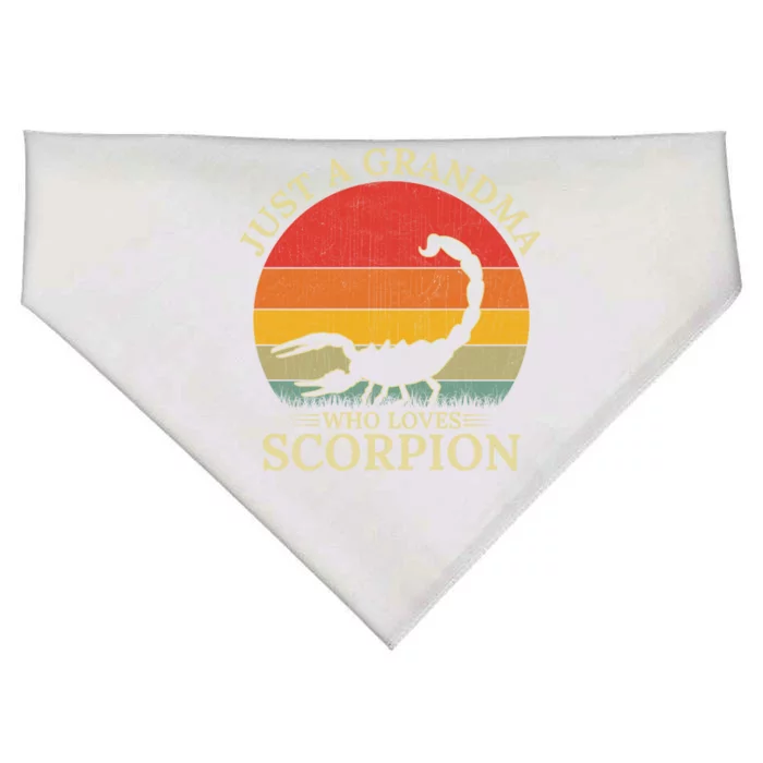 Retro Scorpion Design Just A Grandma Who Loves Scorpion Cute Gift USA-Made Doggie Bandana