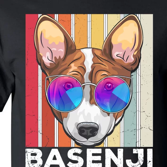 Retro Style Dog Lover Apparel Basenji With Sunglasses Gift Tall T-Shirt