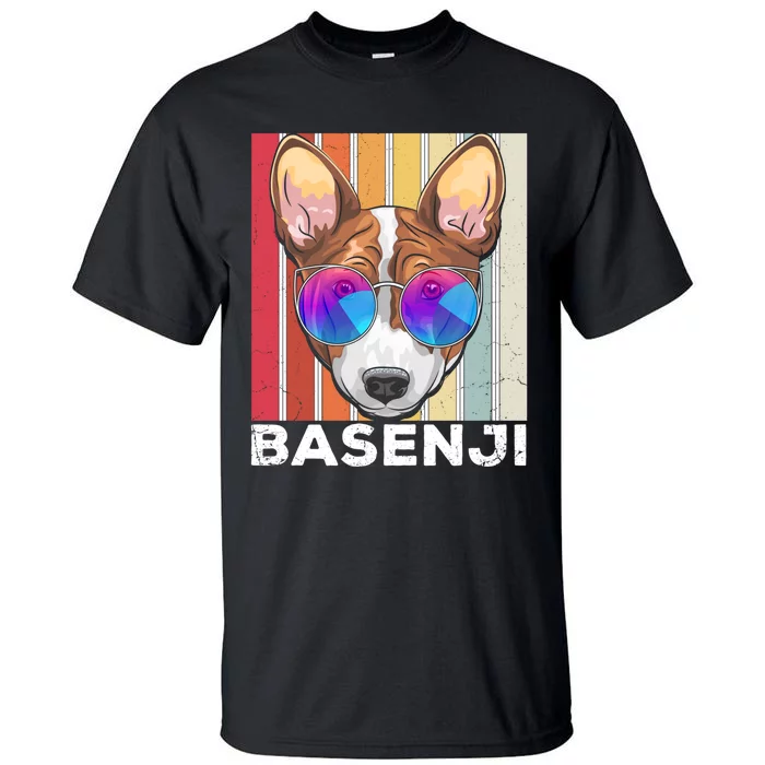 Retro Style Dog Lover Apparel Basenji With Sunglasses Gift Tall T-Shirt