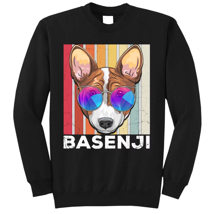 Retro Style Dog Lover Apparel Basenji With Sunglasses Gift Tall Sweatshirt