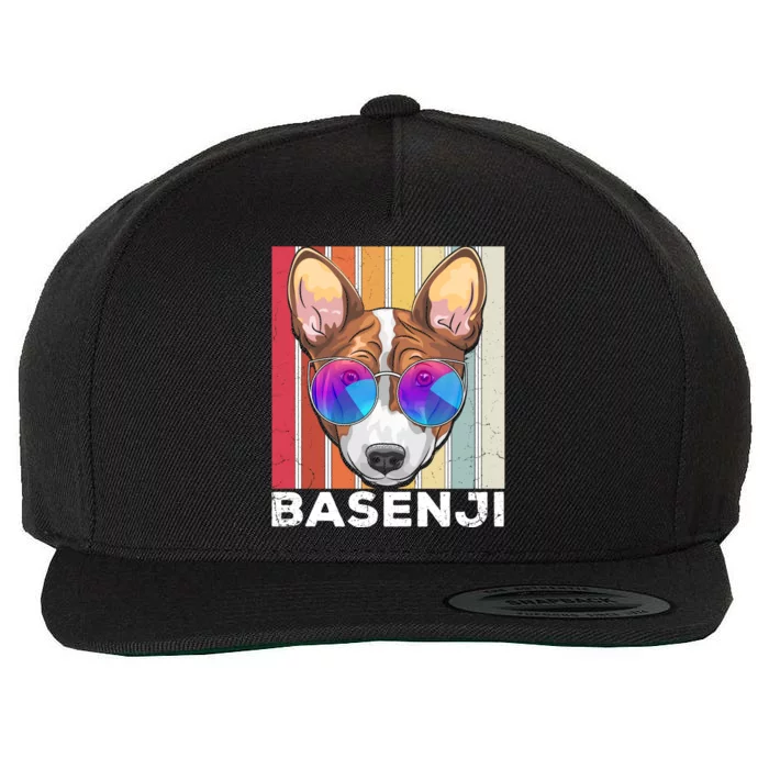 Retro Style Dog Lover Apparel Basenji With Sunglasses Gift Wool Snapback Cap